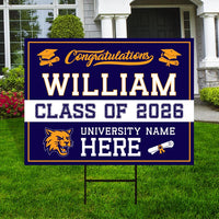 Personalized College Graduation 2026 Yard Sign, College Logo, Class of 2026, Custom Graduate School University Lawn Sign with Metal H-Stake