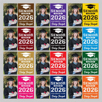 Personalized Graduation Yard Sign 2026 with Photo, 2026 Senior Grad Sign, Class of 2026, Custom Graduation 2026 Yard Sign with Metal H-Stake