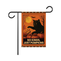 Subtle Anti-Trump Halloween No Kings Garden Flag, Spooky Season Resist Fascism Yard Flag, Black Cat Political, Harvest Fall Outdoor Flag