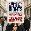 Constitutional Rights No Kings Protest Sign, Anti-Trump, Political Activist Rally Sign, Resist Fascism Protest Poster