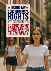 Constitutional Rights No Kings Protest Sign, Anti-Trump, Political Activist Rally Sign, Resist Fascism Protest Poster