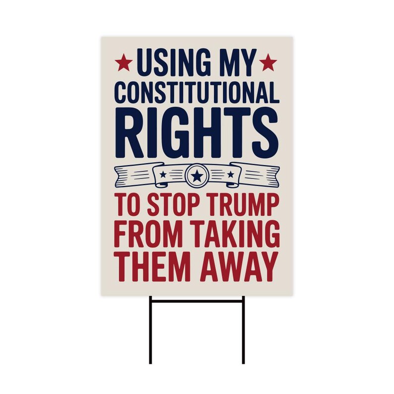 No Kings In America Yard Sign - Resist Hate Lawn Sign, Anti-Trump Sign, Resist Racism, Resist Fascism Yard Sign with Metal H-Stake