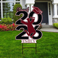 Personalized Graduation Yard Sign 2026, 2026 Senior Grad Sign, Class of 2026, Custom Graduation 2026 Yard Sign with Metal H-Stake