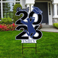 Personalized Graduation Yard Sign 2026, 2026 Senior Grad Sign, Class of 2026, Custom Graduation 2026 Yard Sign with Metal H-Stake