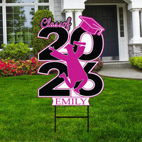 Personalized Graduation Yard Sign 2026, 2026 Senior Grad Sign, Class of 2026, Custom Graduation 2026 Yard Sign with Metal H-Stake
