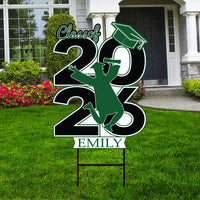 Personalized Graduation Yard Sign 2026, 2026 Senior Grad Sign, Class of 2026, Custom Graduation 2026 Yard Sign with Metal H-Stake