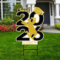 Personalized Graduation Yard Sign 2026, 2026 Senior Grad Sign, Class of 2026, Custom Graduation 2026 Yard Sign with Metal H-Stake