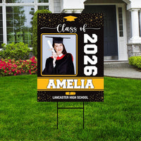 Personalized Graduation Yard Sign 2026 with Photo, 2026 Senior Grad Sign, Class of 2026, Custom Graduation 2026 Yard Sign with Metal H-Stake