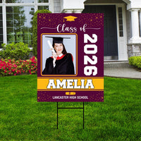 Personalized Graduation Yard Sign 2026 with Photo, 2026 Senior Grad Sign, Class of 2026, Custom Graduation 2026 Yard Sign with Metal H-Stake