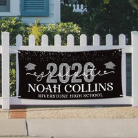 Personalized Graduation Party Banner, College Graduation Sign, Custom Graduate College University Bound Vinyl Banner With Metal Grommets