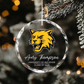 Custom University Logo Crystal Ornament, College Graduation Gift for Her, Personalized Class of 2026 Keepsake, School Grad Glass Ornament