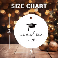 Personalized Graduation Ornament, Ceramic Keepsake Gift, Class of 2026 College Graduation, Master’s or PhD Degree Present, Custom Grad Gift