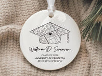 Personalized Campus Map Ceramic Ornament, Custom University Keepsake, Class of 2026 Graduation Gift, College Graduate Memory, School Map