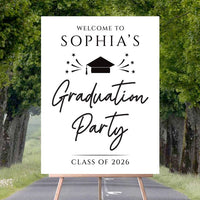 Graduation Party Welcome Sign, Minimalist Class of 2026 Foamcore, PVC, Acrylic, Polystyrene, Custom Graduation Party Decoration Board