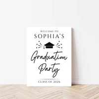 Graduation Party Welcome Sign, Minimalist Class of 2026 Foamcore, PVC, Acrylic, Polystyrene, Custom Graduation Party Decoration Board
