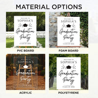 Graduation Party Welcome Sign, Minimalist Class of 2026 Foamcore, PVC, Acrylic, Polystyrene, Custom Graduation Party Decoration Board