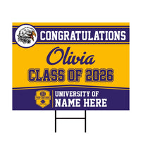 Personalized Graduation Yard Sign 2026 - Coroplast Grad Sign Class of 2026 Graduate Sign Custom Graduation 2026 Yard Sign with Metal H-Stake