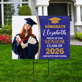 Personalized Graduation Yard Sign 2026 with Photo - Grad Sign, Class of 2026, Custom Graduation 2026 Yard Sign with Metal H-Stake