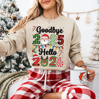 Goodbye 2025, Hello 2026 Sweatshirt, Happy New Year 2026 Crew Shirt, Christmas Matching Family Sweatshirt
