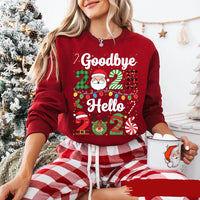 Goodbye 2025, Hello 2026 Sweatshirt, Happy New Year 2026 Crew Shirt, Christmas Matching Family Sweatshirt
