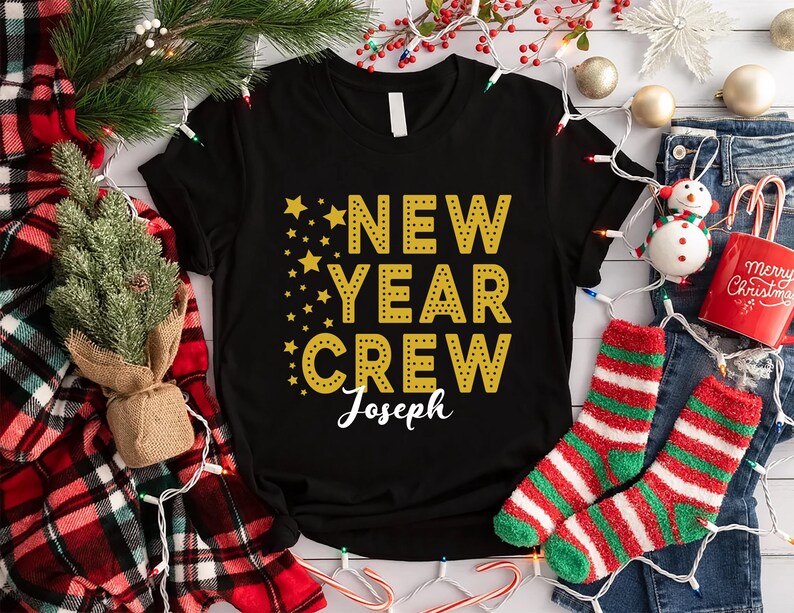 Personalized New Year Crew Shirt, Family Matching Shirt, Custom New Year Tee