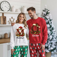Personalized Christmas Family Sweatshirt, Custom Name Matching Pajamas Shirt, Family Christmas Sweatshirt
