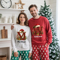 Personalized Christmas Family Sweatshirt, Custom Name Matching Pajamas Shirt, Family Christmas Sweatshirt