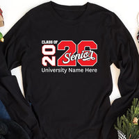 Custom Class of 2026 Senior Long Sleeve Shirt, Personalized Senior 2026 Sweatshirt, Graduation Shirt, High School Hoodie, Class of 2026 Gift