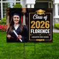 Personalized Graduation Yard Sign 2026 with Photo, 2026 Senior Grad Sign, Class of 2026, Custom Graduation 2026 Yard Sign with Metal H-Stake
