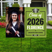 Personalized Graduation Yard Sign 2026 with Photo, 2026 Senior Grad Sign, Class of 2026, Custom Graduation 2026 Yard Sign with Metal H-Stake