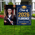 Personalized Graduation Yard Sign 2026 with Photo, 2026 Senior Grad Sign, Class of 2026, Custom Graduation 2026 Yard Sign with Metal H-Stake