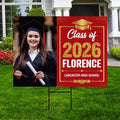 Personalized Graduation Yard Sign 2026 with Photo, 2026 Senior Grad Sign, Class of 2026, Custom Graduation 2026 Yard Sign with Metal H-Stake