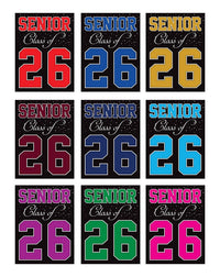 Senior Graduation Yard Sign 2026 - Coroplast Grad Sign, Class Of 2026 Seniors 26 Sign, Graduation 2026 Yard Sign with Metal H-Stake