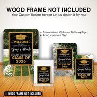 Personalized Graduation Welcome Sign, Custom Class of 2026 Party Sign, Graduation 2026 Decor, Congrats Grad Sign, Senior 2026 Party Display