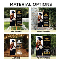 Personalized Graduation Welcome Sign, Custom Class of 2026 Party Sign with Photo, Graduation 2026 Decor, Congrats Grad Sign, Senior 26 Party