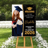 Personalized Graduation Welcome Sign, Custom Class of 2026 Party Sign with Photo, Graduation 2026 Decor, Congrats Grad Sign, Senior 26 Party