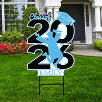 Personalized Graduation Yard Sign 2026, 2026 Senior Grad Sign, Class of 2026, Custom Graduation 2026 Yard Sign with Metal H-Stake