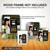 Personalized Graduation Welcome Sign, Custom Class of 2026 Party Sign with Photo, Graduation 2026 Decor, Congrats Grad Sign, Senior 26 Party
