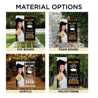 Personalized Graduation Welcome Sign, Custom Class of 2026 Party Sign with Photo, Graduation 2026 Decor, Congrats Grad Sign, Senior 26 Party