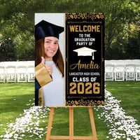 Personalized Graduation Welcome Sign, Custom Class of 2026 Party Sign with Photo, Graduation 2026 Decor, Congrats Grad Sign, Senior 26 Party
