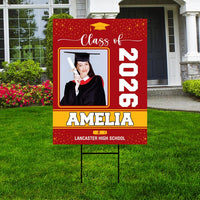 Personalized Graduation Yard Sign 2026 with Photo, 2026 Senior Grad Sign, Class of 2026, Custom Graduation 2026 Yard Sign with Metal H-Stake