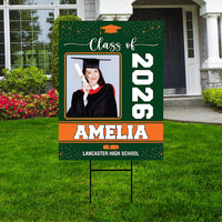 Personalized Graduation Yard Sign 2026 with Photo, 2026 Senior Grad Sign, Class of 2026, Custom Graduation 2026 Yard Sign with Metal H-Stake