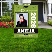 Personalized Graduation Yard Sign 2026 with Photo, 2026 Senior Grad Sign, Class of 2026, Custom Graduation 2026 Yard Sign with Metal H-Stake