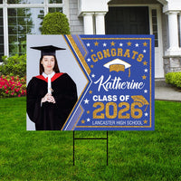 Personalized Graduation Yard Sign 2026 with Photo - Grad Sign, Class of 2026, Custom Graduation 2026 Yard Sign with Metal H-Stake