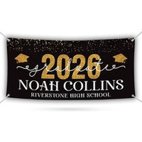 Personalized Graduation Party Banner, College Graduation Sign, Custom Graduate College University Bound Vinyl Banner With Metal Grommets
