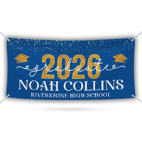 Personalized Graduation Party Banner, College Graduation Sign, Custom Graduate College University Bound Vinyl Banner With Metal Grommets