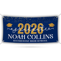 Personalized Graduation Party Banner, College Graduation Sign, Custom Graduate College University Bound Vinyl Banner With Metal Grommets