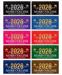 Personalized Graduation Party Banner, College Graduation Sign, Custom Graduate College University Bound Vinyl Banner With Metal Grommets