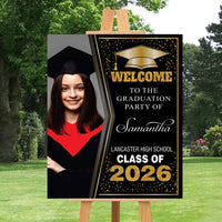 Personalized Graduation Welcome Sign, Custom Class of 2026 Party Sign with Photo, Graduation 2026 Decor, Congrats Grad Sign, Senior 26 Party
