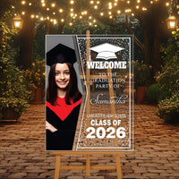 Personalized Graduation Welcome Sign, Custom Class of 2026 Party Sign with Photo, Graduation 2026 Decor, Congrats Grad Sign, Senior 26 Party